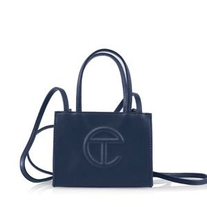 Navy Telfar Small Shopping Bag
